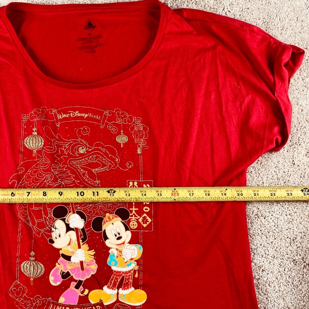 Disney World 2020 Lunar New Year Mickey Minnie Dragon Red T-Shirt XL Womens - Picture 5 of 7
